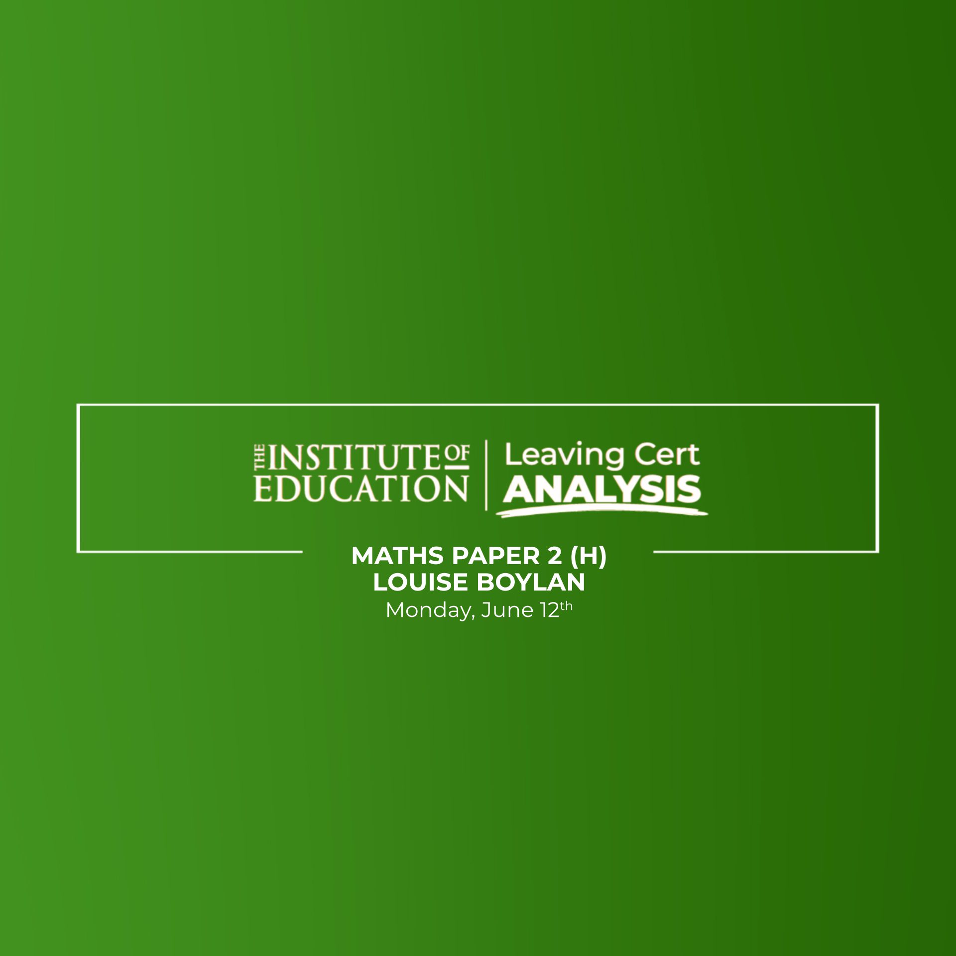 LC Maths H Paper 2 Analysis 2023