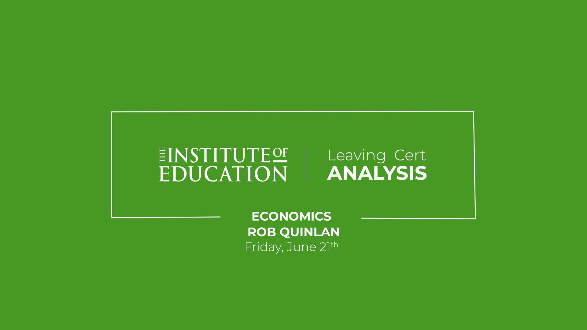 Leaving Certificate Economics (H) Review