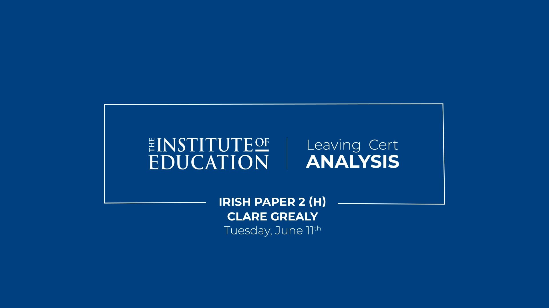 Leaving Cert Irish Paper 2 (H) Review