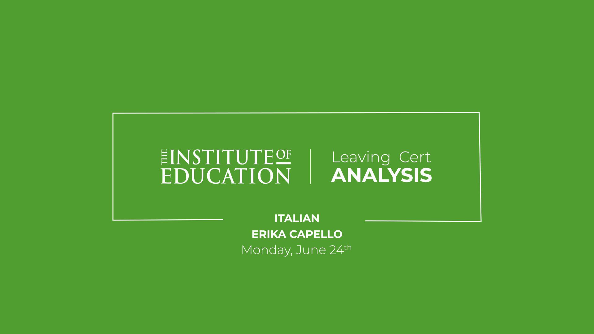 Leaving Certificate Italian (H) Review
