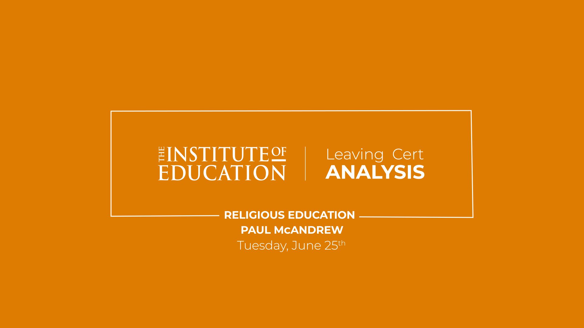 Leaving Certificate Religious Education (H) Review