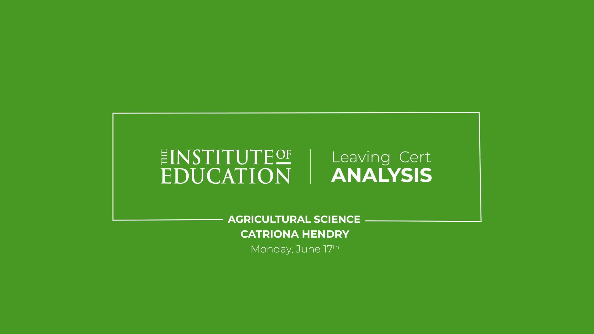 Leaving Certificate Agricultural Science (H) Review