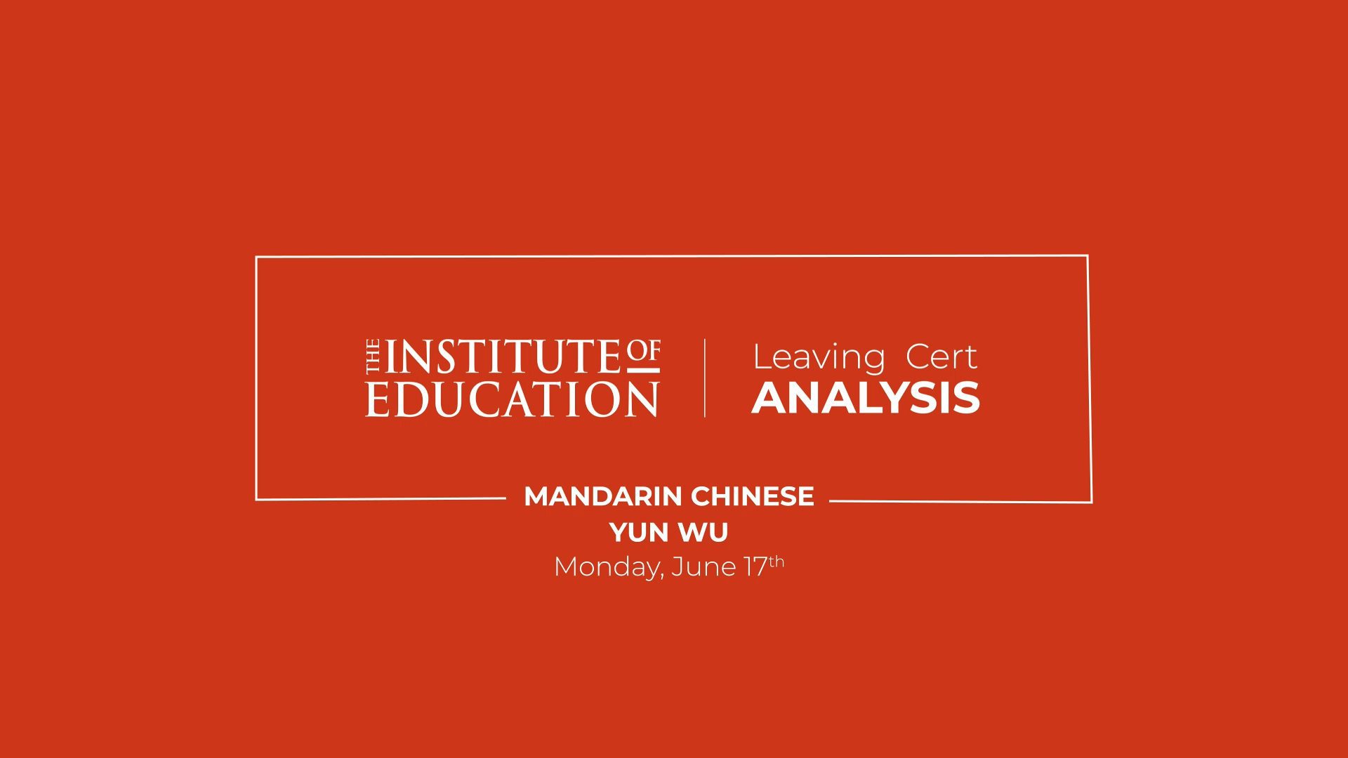 Leaving Certificate Mandarin Chinese (H) Review