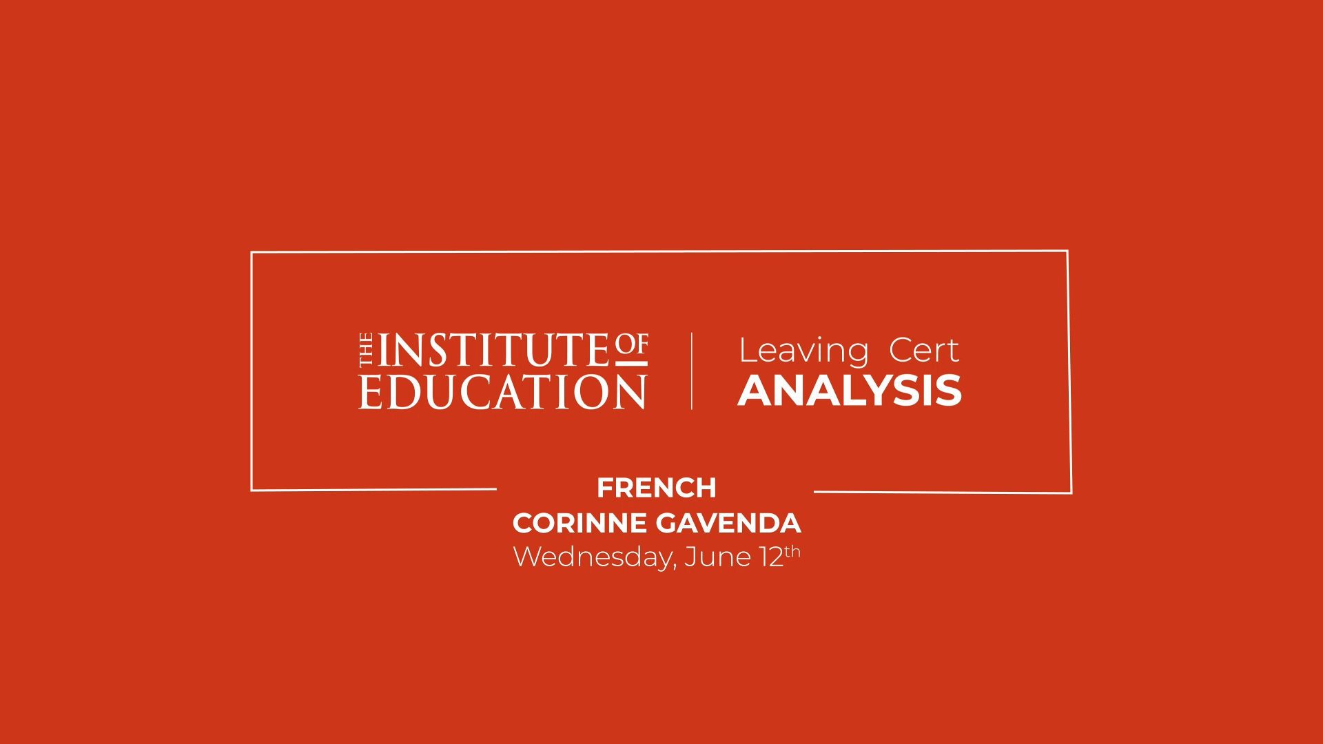 French (H) Leaving Certificate Analysis
